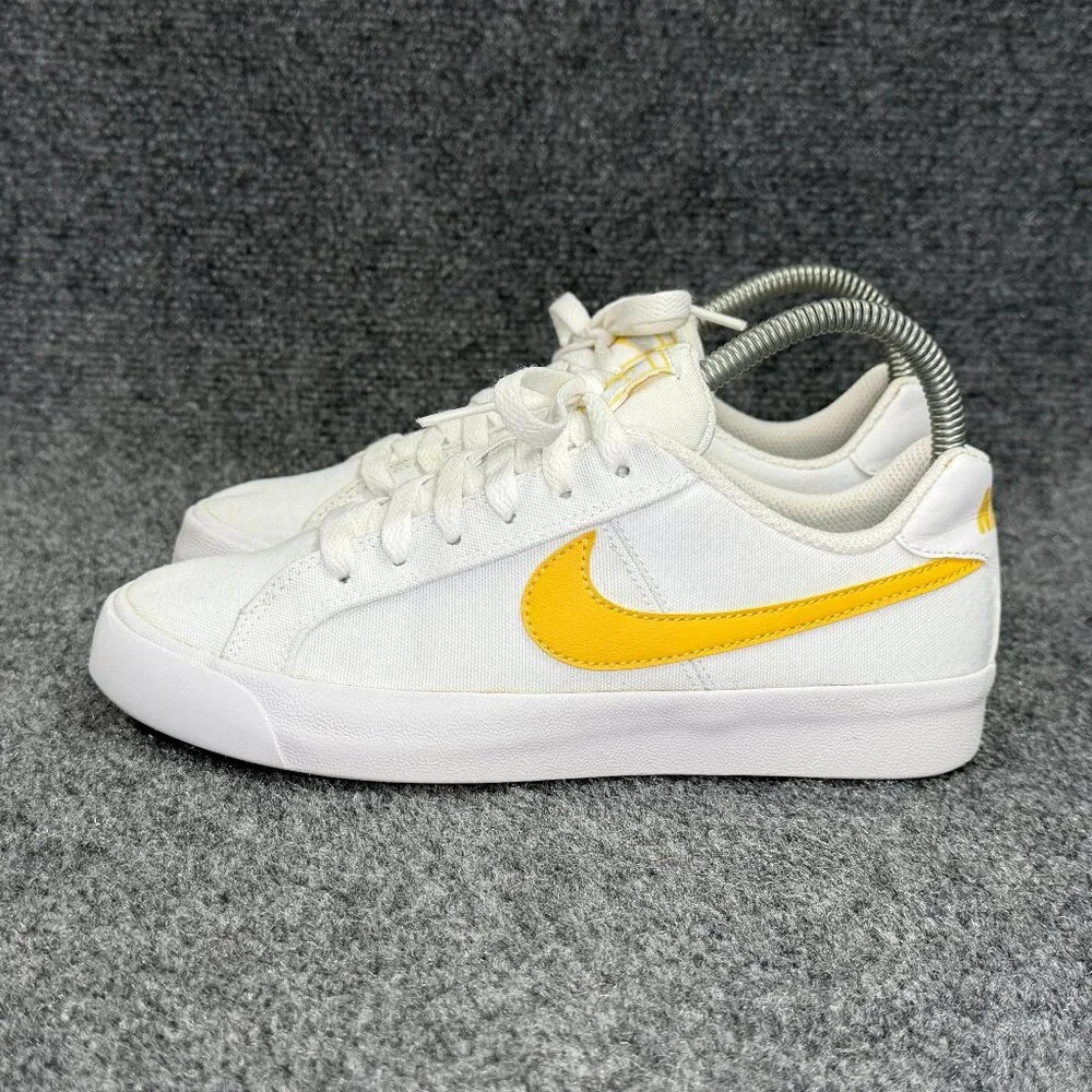 Nike Court Royale AC Canvas Shoes Women's 6 White Topaz Gold‎ Athletic Sneakes